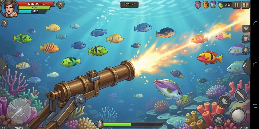 Screenshot aplikasi P200M menampilkan antarmuka permainan yang menarik.