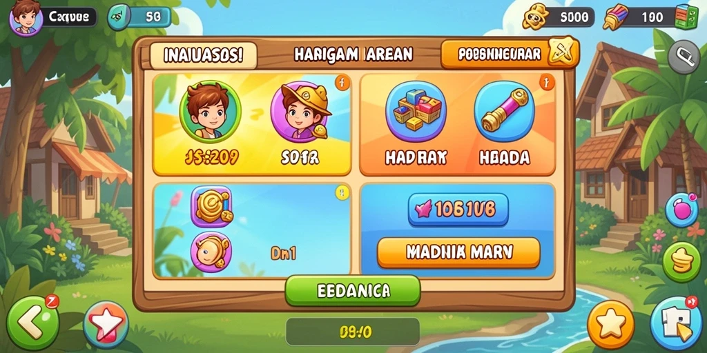 Tampilan karakter yang menawan dan dinamis.